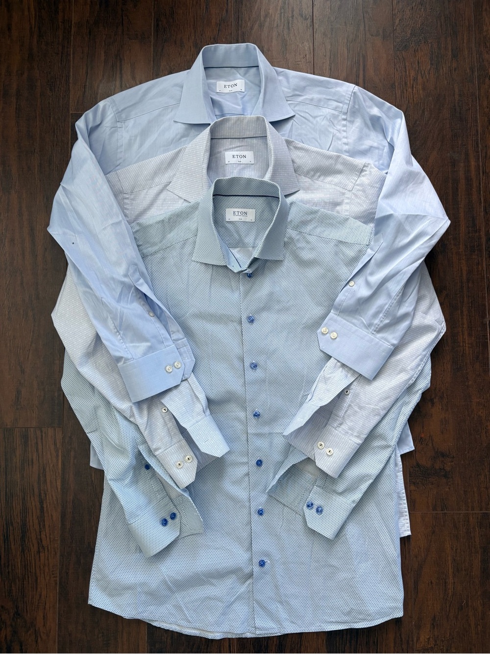 3 ETON slim button down shirts sz 41/16